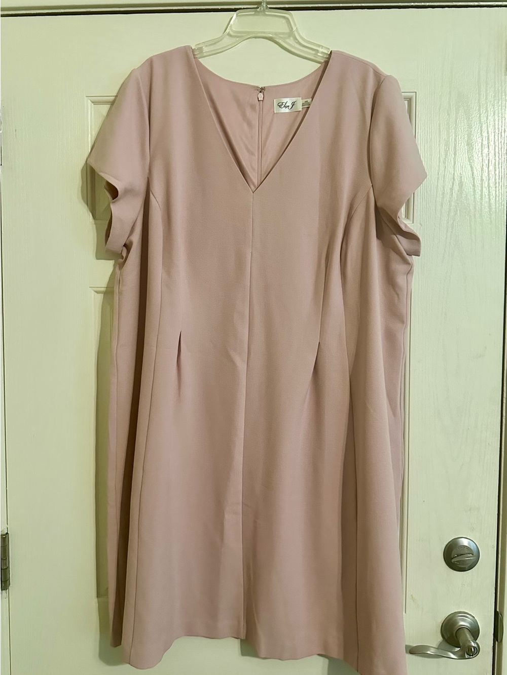 Eliza J Blush Pink V-Neck Midi Shift Dress